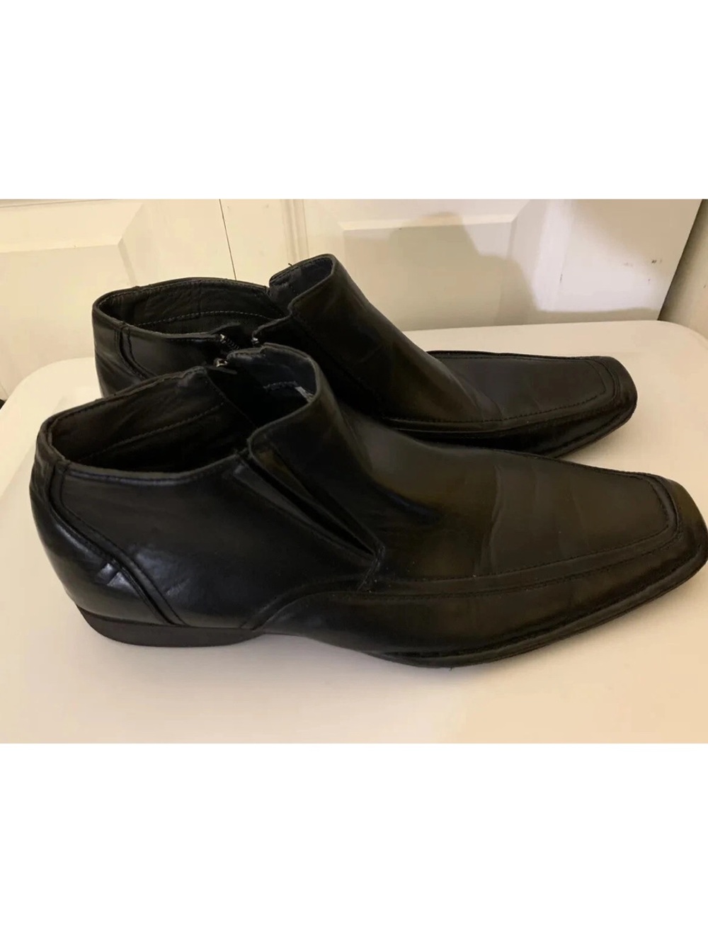Madden Mens Sz 13M Leather M-Rhode Black Chukka Zip Ankle Boot Shoes